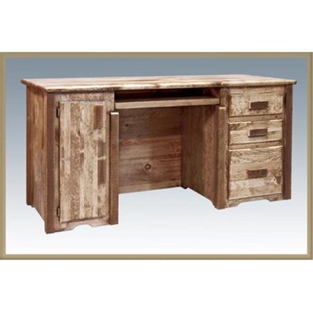 MONTANA WOODWORKS Montana Woodworks MWHCDPSL Homestead Collection Desk; Computer; 3 Drawers; Tower Slideout Stained and Lacquered MWHCDPSL